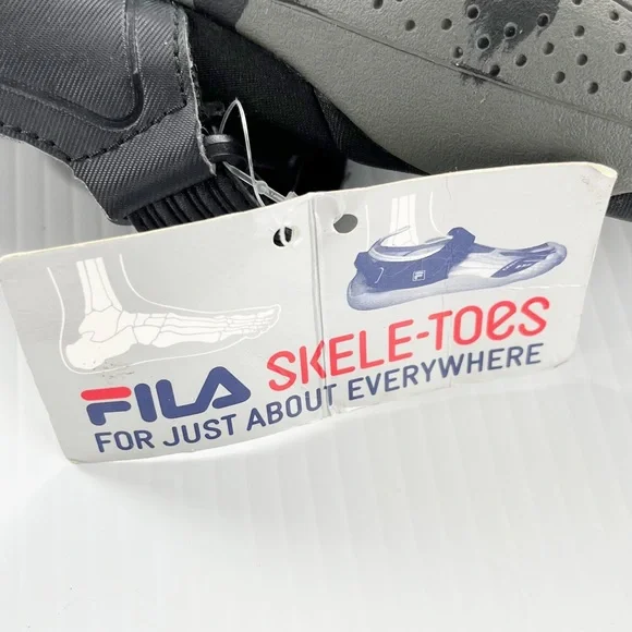 Fila Skele-Toes Black Gray Five Finger Athletic Walking Shoes - Picture 4 of 8